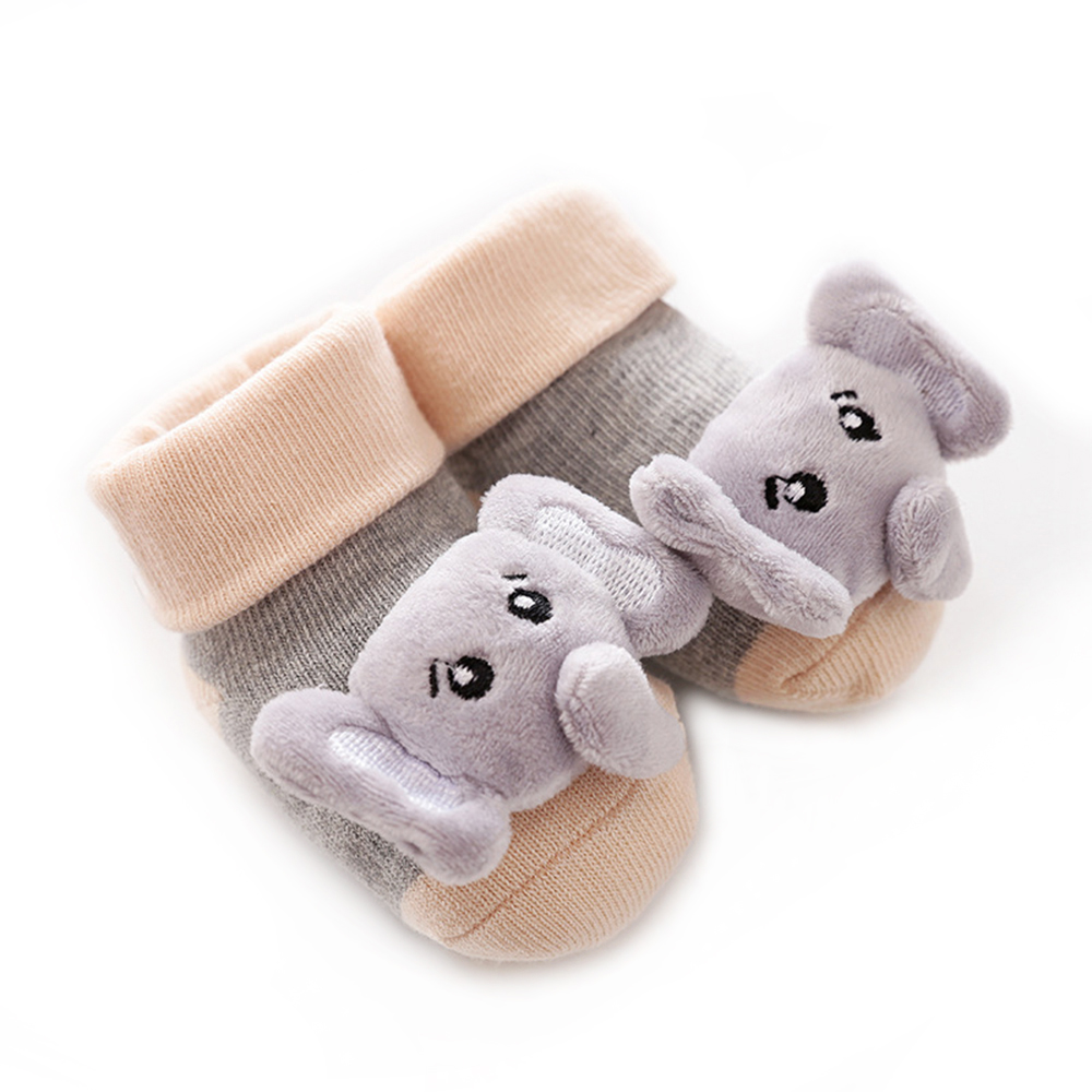 1 Paar Herfst Winter Baby Sokken Vloer Antislip Katoen Cartoon Pop Sokken Met Bells Baby Meisjes Jongens Zachte leuke Laarzen: 03 / 0-6 months