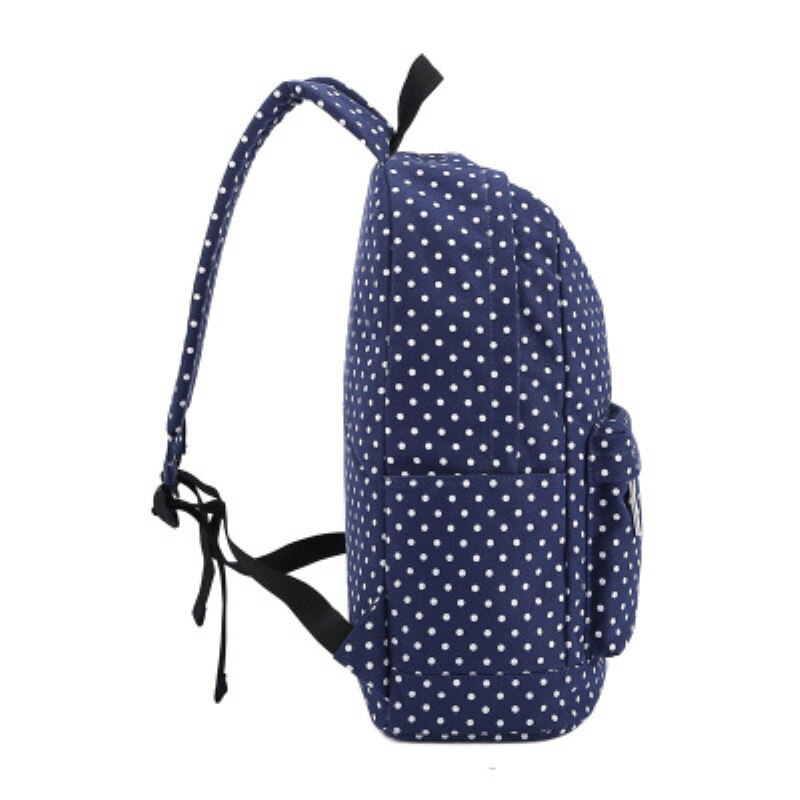 Ladsoul Lichtgewicht Casual Dagrugzak Canvas Polka Dot Rugzak 14 "-15" Laptop Pc Schooltas Voor Tiener Meisjes CD5588/H