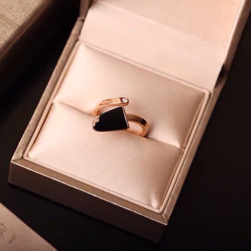 Original ice cream ring brand jewelry wedding festival lady ring: 6 / Black