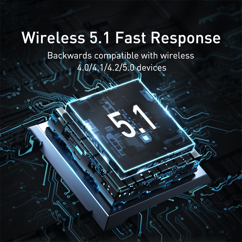 Baseus USB Bluetooth Adapter Bluetooth 5.1 Music Audio Receiver Transmitter For PC Speaker Laptop Wireless Mouse USB Transmitter
