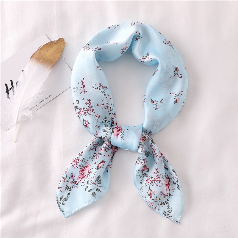 Silkeskjerf firkantet dame hår tørkle sjal og omslag kvinner skjerf liten størrelse kontor kvinne print hals foulard