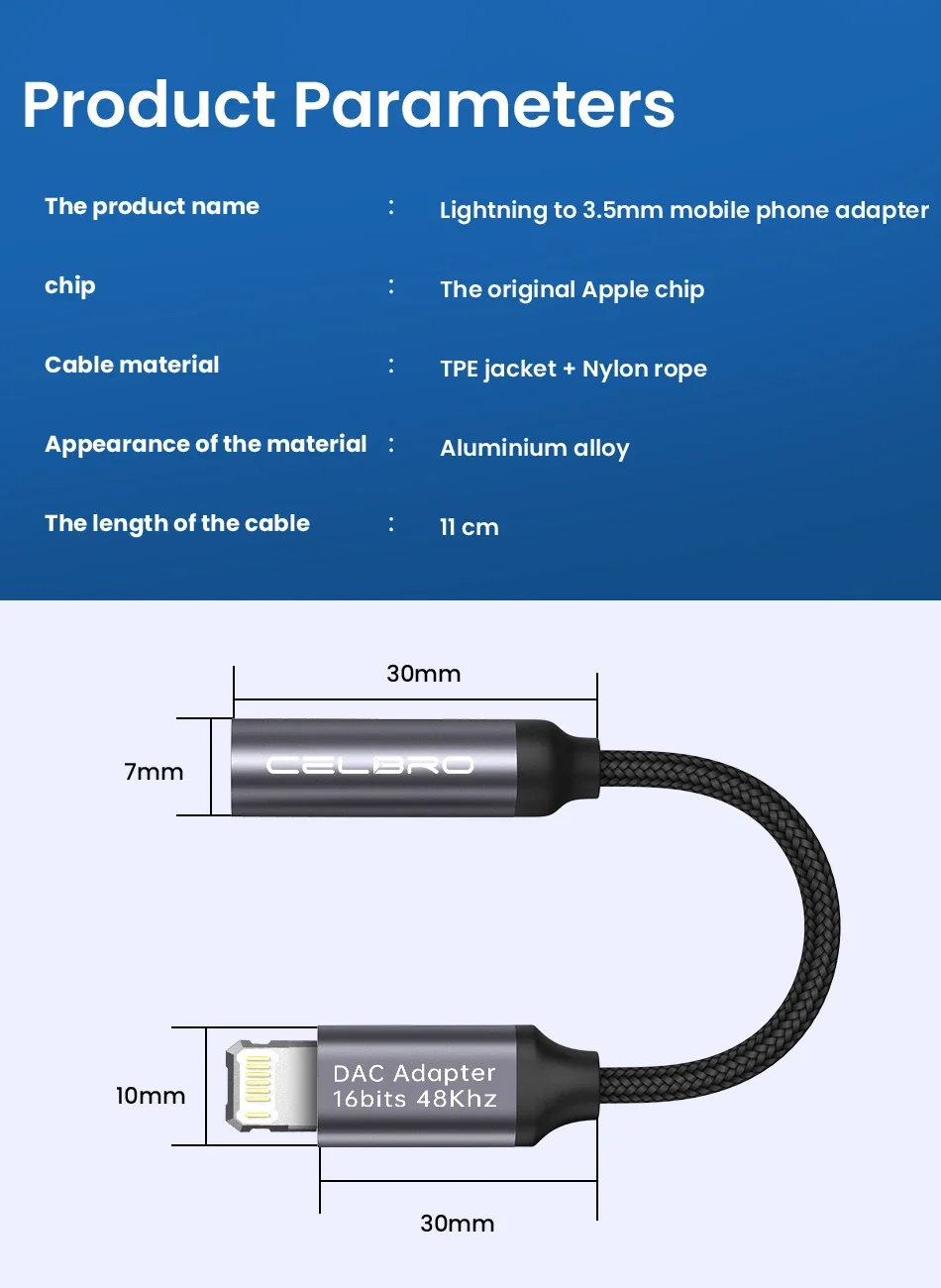 iPhone Hörlursuttag Adapter Kabel 3.5mm 8-pin till 3.5 MM Aux Ljudkabel för iPhone 15 Pro Max 14 Plus 13 12 SE 11 Xs 8 7