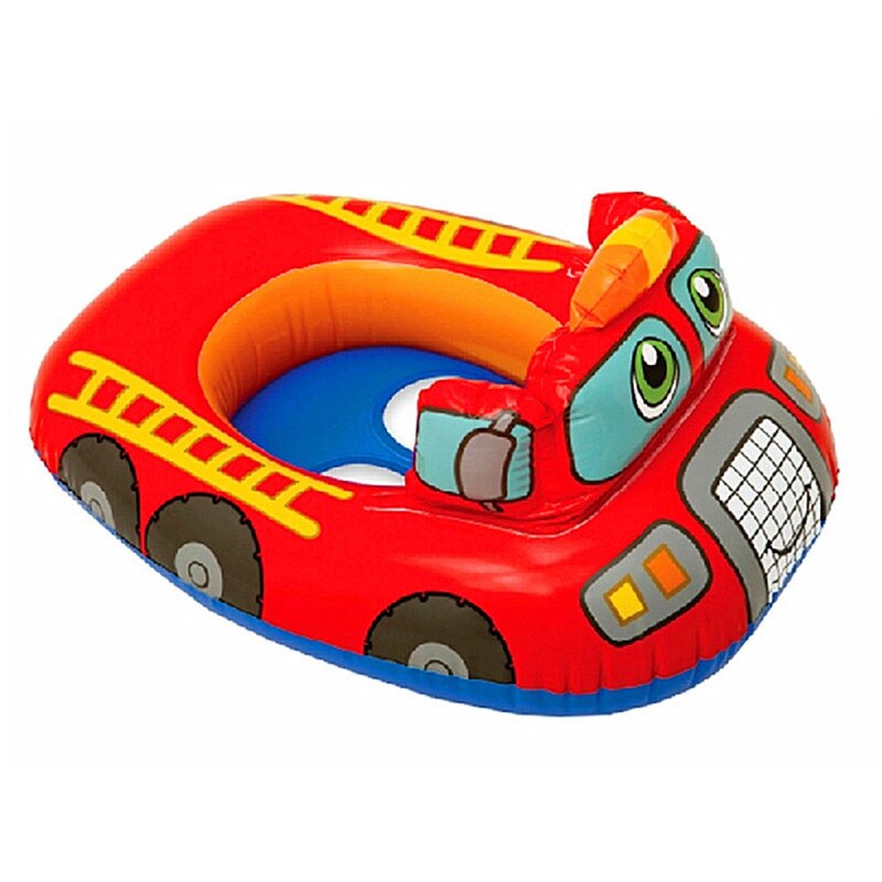 3 stil tegneserie swimmingpool gravemaskine baby oppustelig cirkel barn bulldozer svømme ring brandbil sæde pool flyde vandlegetøj