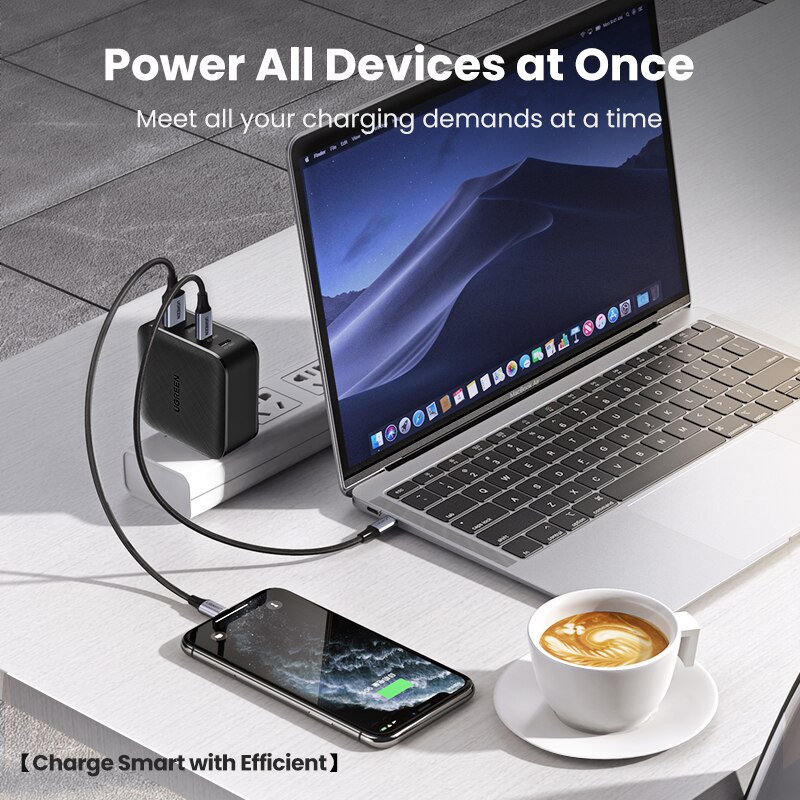 Ugreen PD 65W Ladegerät GaN USB Typ C Ladegerät für Apple MacBook Air iPad Pro Samsung Tablet Schnelle Ladegerät für Nintendo Schalter