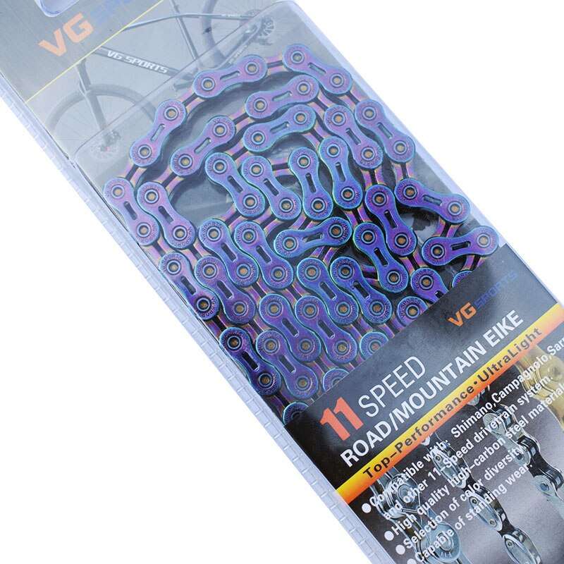 Vg Sport 8 9 10 11 Speed Bike Chain Accessoires Undefined Half Volledige Hollow 116L Zilver Goud Kleurrijke Mountain Mtb racefiets
