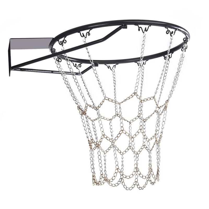 Basketball-klassiker, sport-basketballnetz aus stahlkette, outdoor-basketball-zielnetz aus verzinkter stahlkette, langlebig