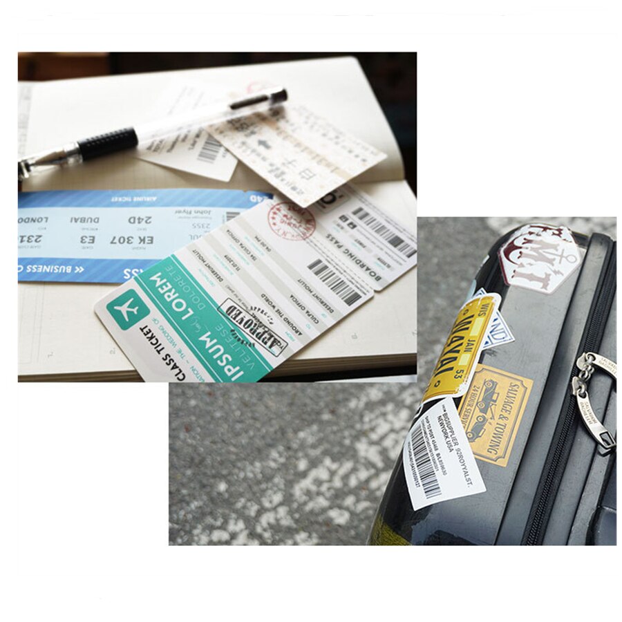 29 stk retro flybilletter klistermærke rejse boarding pass air tickerts klistermærker til mac bog kuffert laptop skateboard telefon bil