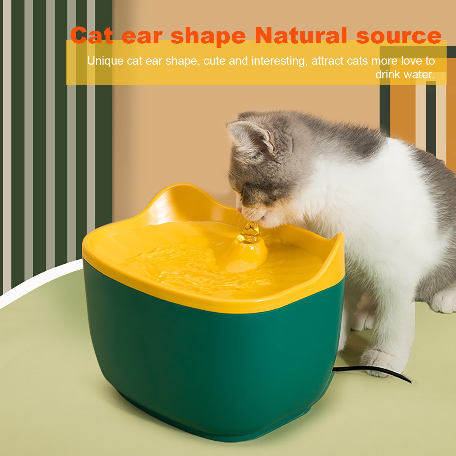 2.5L Pet Water Dispenser Filter USB Powered Super Quiet Automatic Drinking Fountain Water Feeder Pets Dogs Cats Small Animals