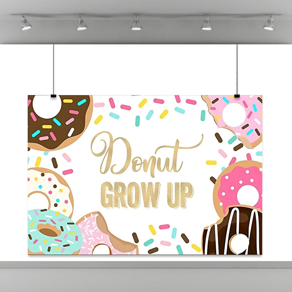 Party Backdrops Cute Doughnut Candy Photography Delicate Background Studio Video Backdrop Drama Performance Decor