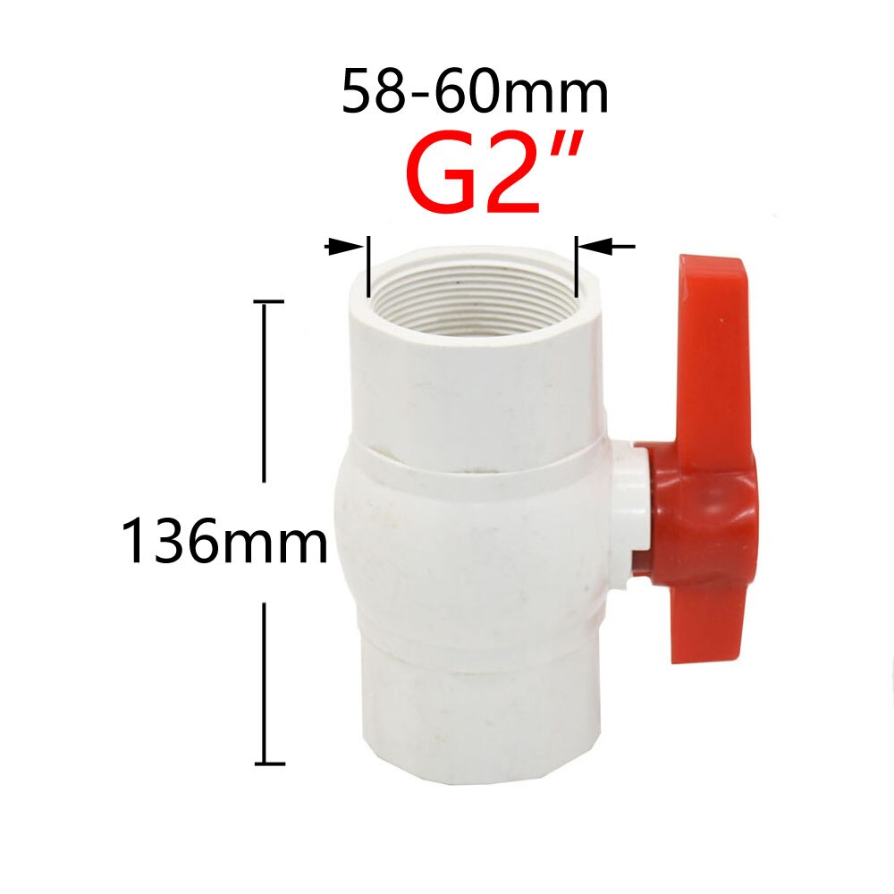 1/2 3/4 1/1.25/1.5/2/2.5 Inch Female Thread Pipe PVC Valve Connector Water Pipe Ball Valve Agriculture Irrigation Fittings: G2