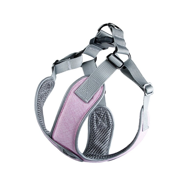Puppy Harness No Pull Dog Accessories Arnes Para Perro Szelki Dla Psa Pet Harnais Chien Vest Reflective X-Shaped For Small Dogs: Pink / L