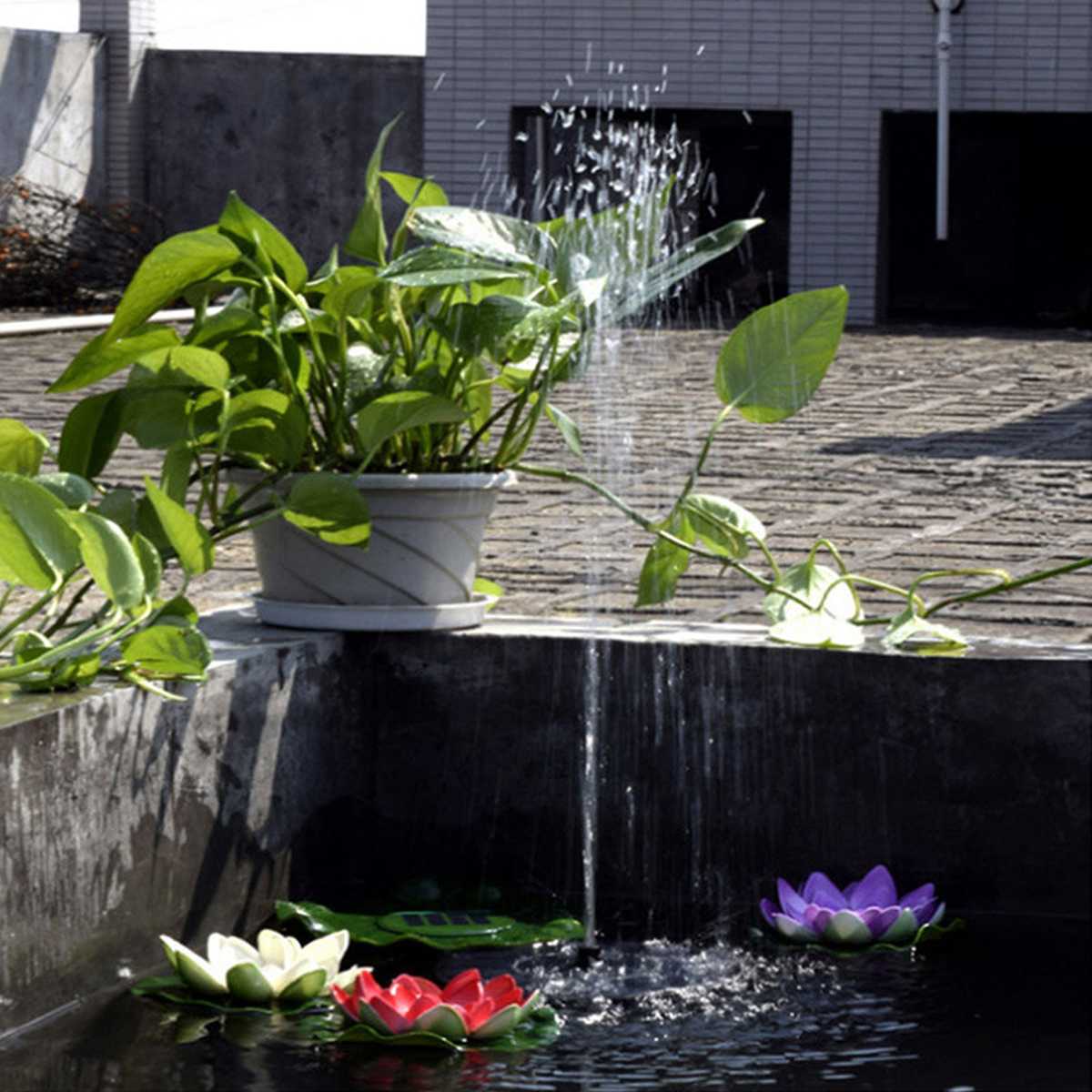 16cm Floating Solar Fountain Garden Water Fountain Pool Pond Decoration Solar Panel Powered Fountain Water Pump with Led light