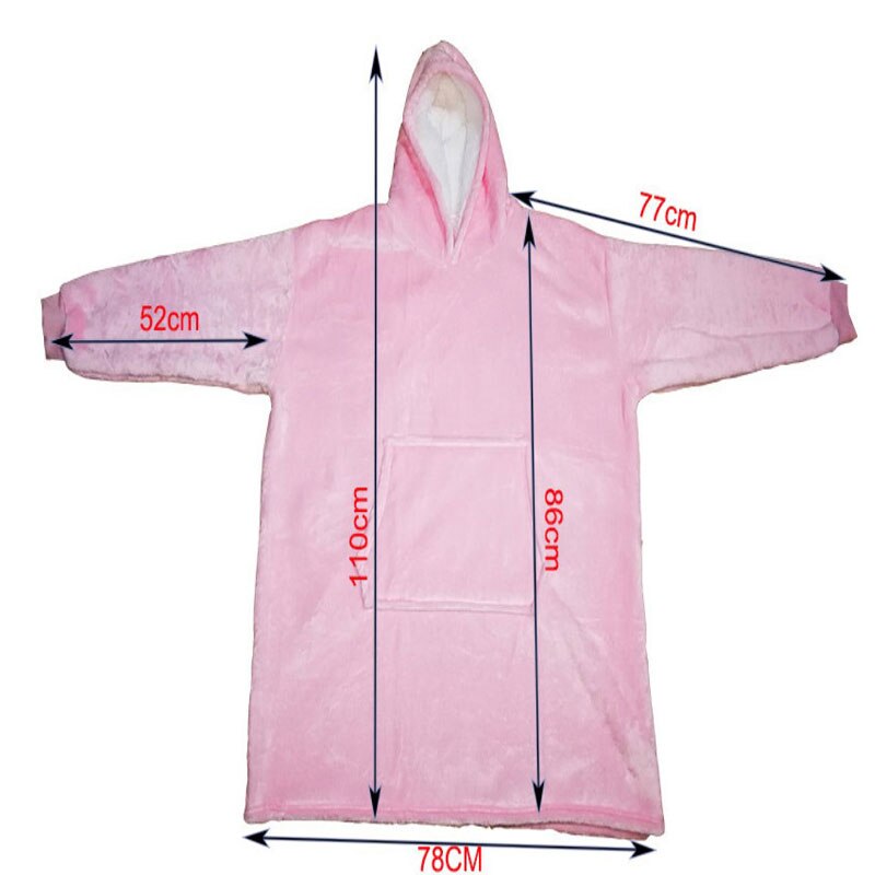Winter Warm TV Pocket Hooded Blankets Adults Kids Bathrobe Sofa Cozy Blanket Sweatshirt Plush Coral Fleece Blankets Outwears