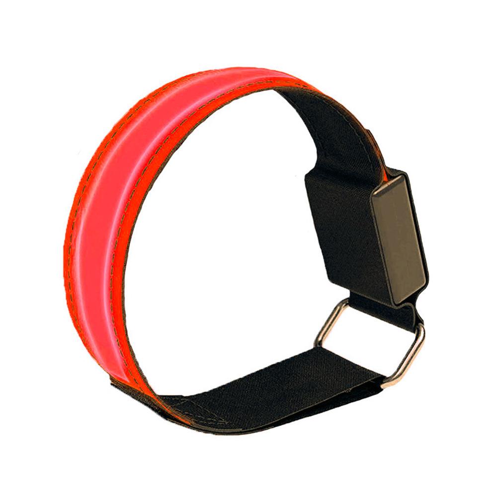 Led armbånd justerbar armbånd reflekterende blinkende strimler ankel glød armbånd sikkerhed lys til nat jogging gå cykling: Rød 1 pc