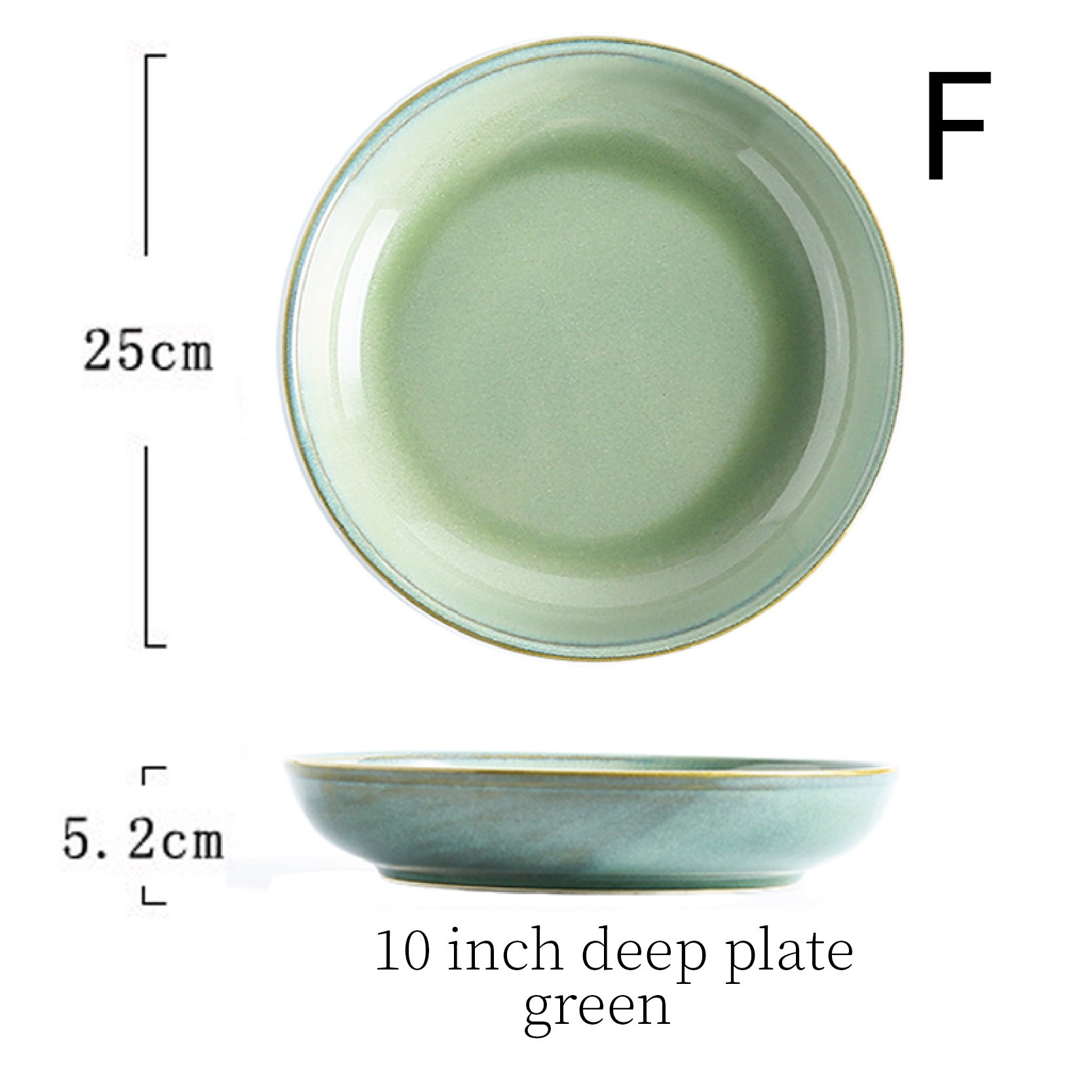 Nordic ceramic plates Restaurant kitchen food Salad dessert steak Dish Plate Gradient blue Round Salad Platter Dish Dinnerware: F