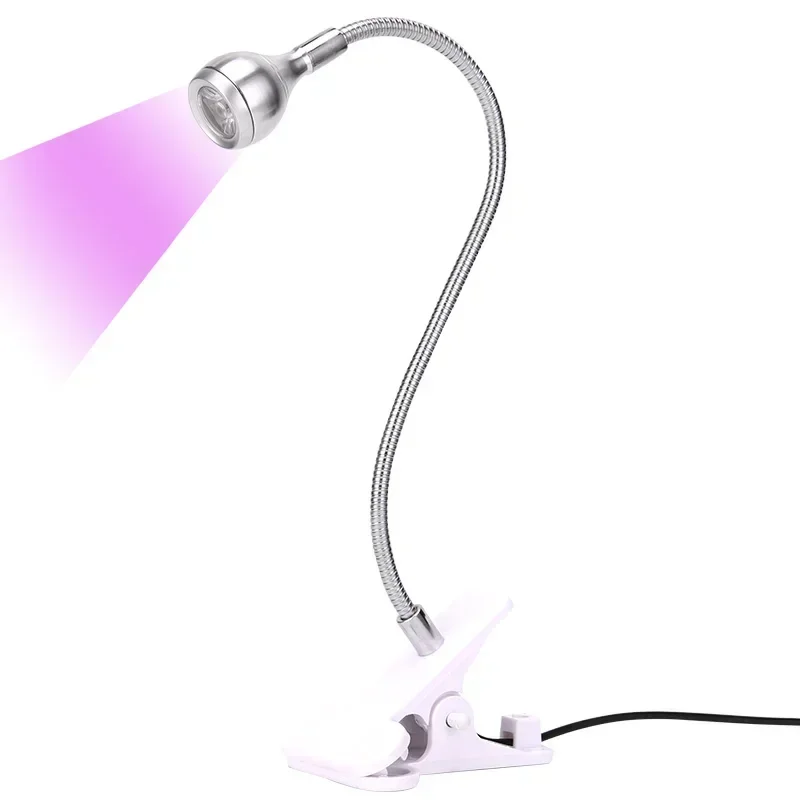 Luces Led ultravioleta con Clip, tubo de Metal Flexible, lámpara UV USB, Mini luz de curado de Gel UV, lámpara de escritorio, secador de uñas para arte de uñas DIY: Verde