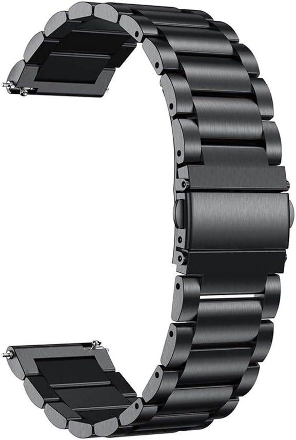 18mm metallremmar för garmin venu 3s föregångare 265s venu 2s vivomove 3s vivoactive 4s stålbandsarmband för huawei talkband  b5: Svart gul