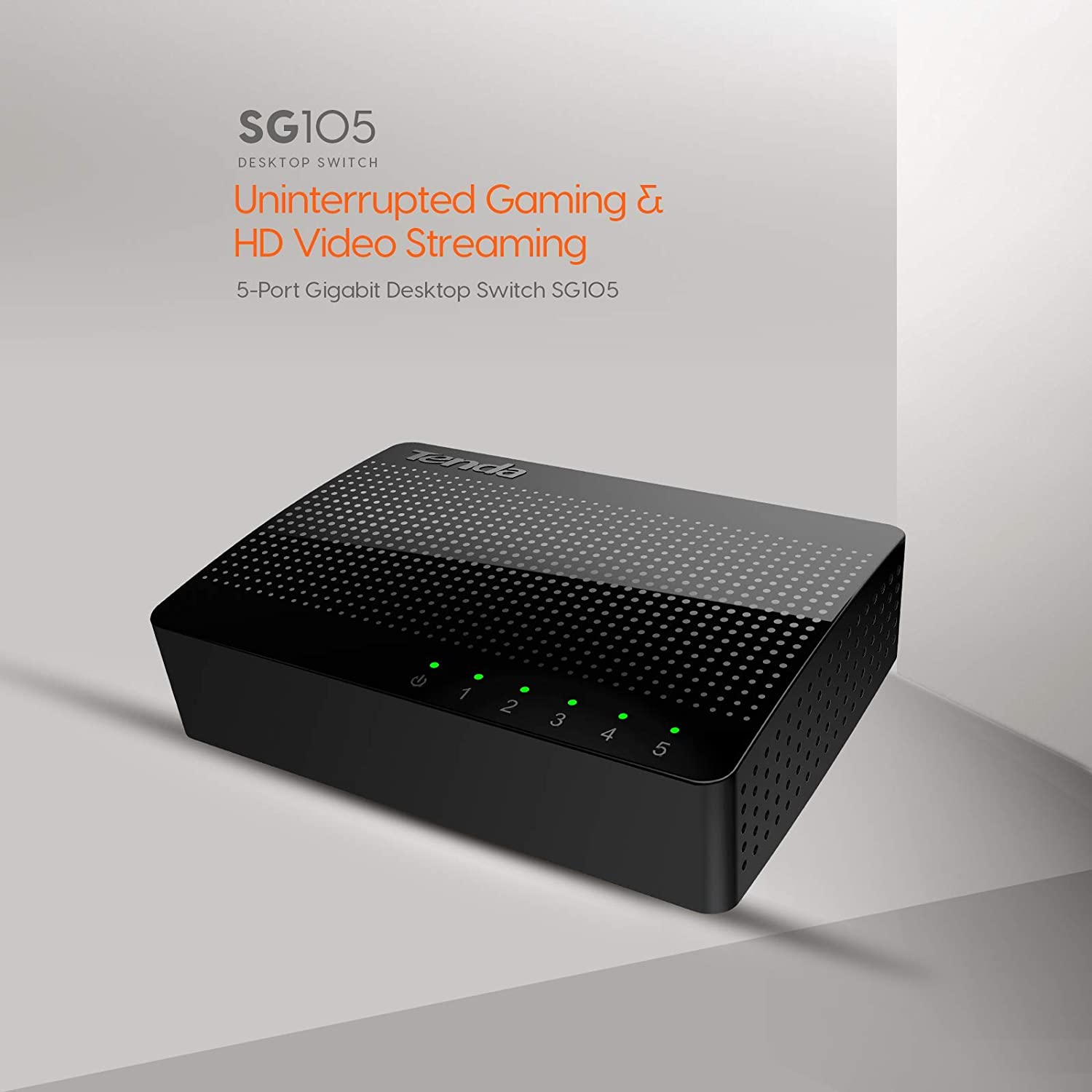 Tenda SG105 | 5 Hafen Gigabit Ethernet Netzwerk Schalter | Ethernet Splitter | Verkehrs Optimierung | Unmanaged für Router