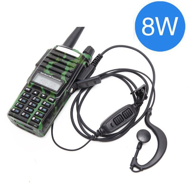 Baofeng UV-82 5W Draagbare Radio Walkie Talkie Uv 82 Dubbele 2 Ptt Dual Band Vhf/Uhf 136- 174/400-480 Mhz UV82 Twee Manier Cb Ham Radio: camo 8w