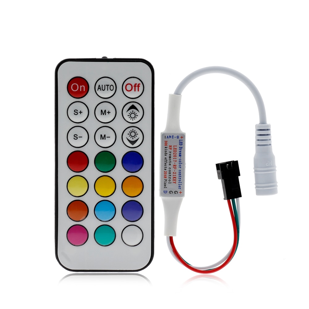 Dream-Color Controller 14/17/21 Keys DIY RF Remote Control DC5V-24V 358 Kinds of Changes Effects For WS2812B WS2811 Strip