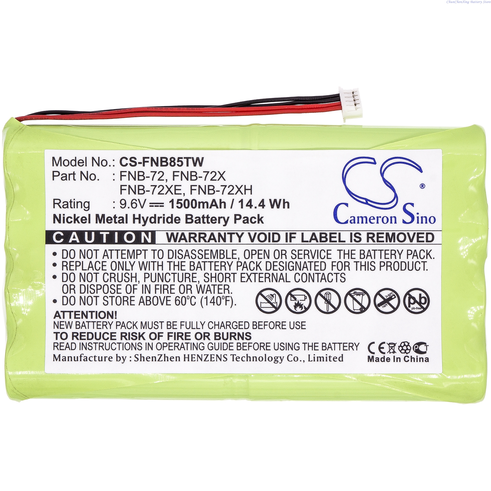 Batería de radio bidireccional de 9,6 V y 1500 mAh FNB-72,FNB-72x,FNB-72xe,FNB-85,FNB-72xx,FNB-72xh para Vertex/YAESU FT-817, FT-817ND, FT-818
