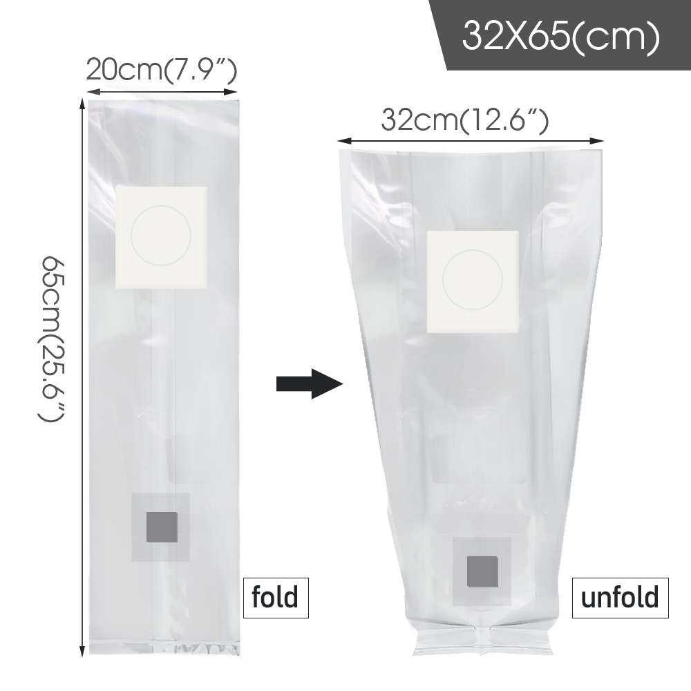 PP 6 Mil Sterilized Hydrated Grain Bag w/Self-Healing Injection Port 0.2μm Filter Patch Autoclaving Substrate Mushroom Spawn Bag: M / Dark Grey