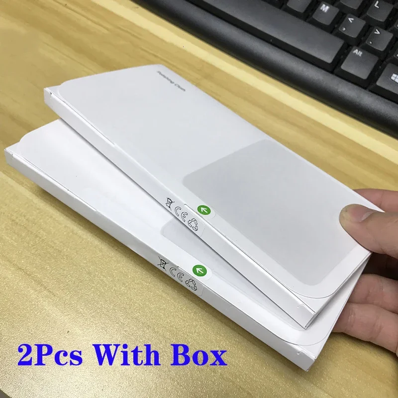 2 st. polerdukar för apple iphone nanotexturerad skärmrengöringsduk för ipad macbook apple watch linsdisplay avtorkning: Blå