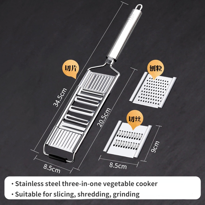 Multifunction 3-in-1 Grater Vegetable Cutter Household Cucumber Potato Cheese Slicer Garlic Masher Chopper Kitchen Accessories