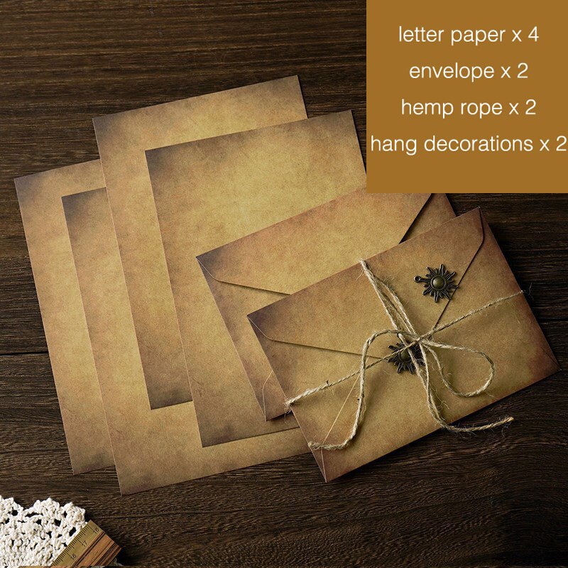 Sobres Vintage de Papel Kraft para escribir, kit de papel de carta A5 para ventana, sobres de invitación de boda, sobre de , 10 unids/set por juego: sun