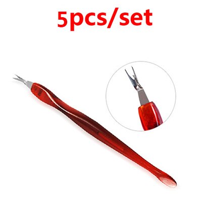 Juego de Herramientas de exfoliación para manicura, empujador de cutículas de uñas, tijeras para pelar cutícula cutánea muerta, empujador, cuchara para cutículas, removedor de cortaúñas: Style 16