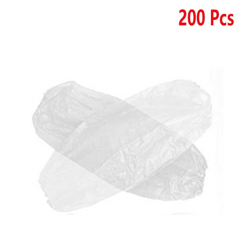 100/200 Stuks Wegwerp Beschermende Mouwen Cover Elastische Surblouse Jetable Plastic Mouw Surblouse Полезные Мелочи: 200pcs White