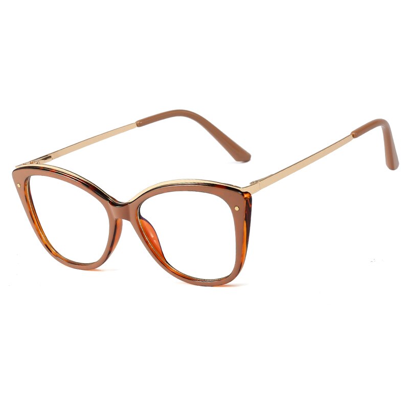 Hotony Blue Light Blocking Women Eyewear Optical Full Rim Female Stylish Woman Eyeglasses Prescription Spectacles: C4