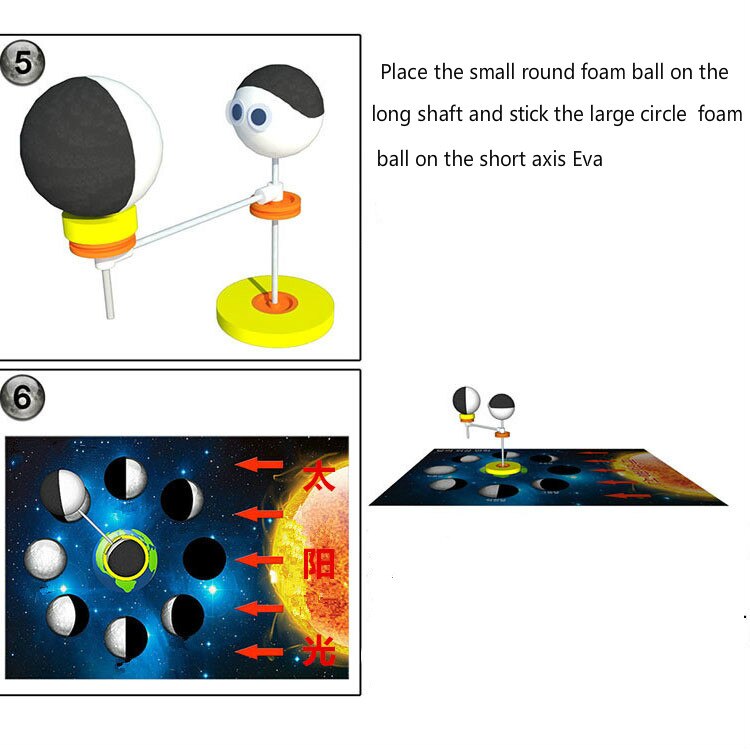 Natuurkunde DIY assembleren Lunar Fase Genesis Wetenschappelijk experiment handgemaakte materialen Onderwijs Middelen uitvinding Wetenschap