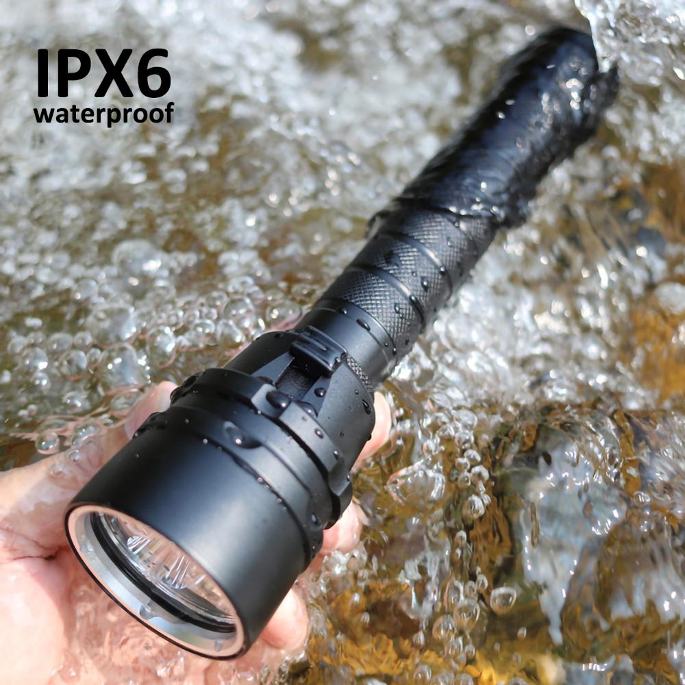 Diveing Super Bright Flashlight T6LED IP68 Highest Waterproof Rating Diving Light Powered by 18650 Battery
