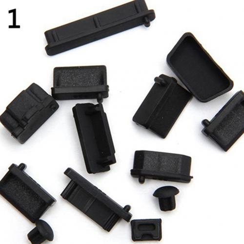 13Pcs Universal Silicone Anti Dust Port Plugs Cover Stopper for Laptop Notebook: Black