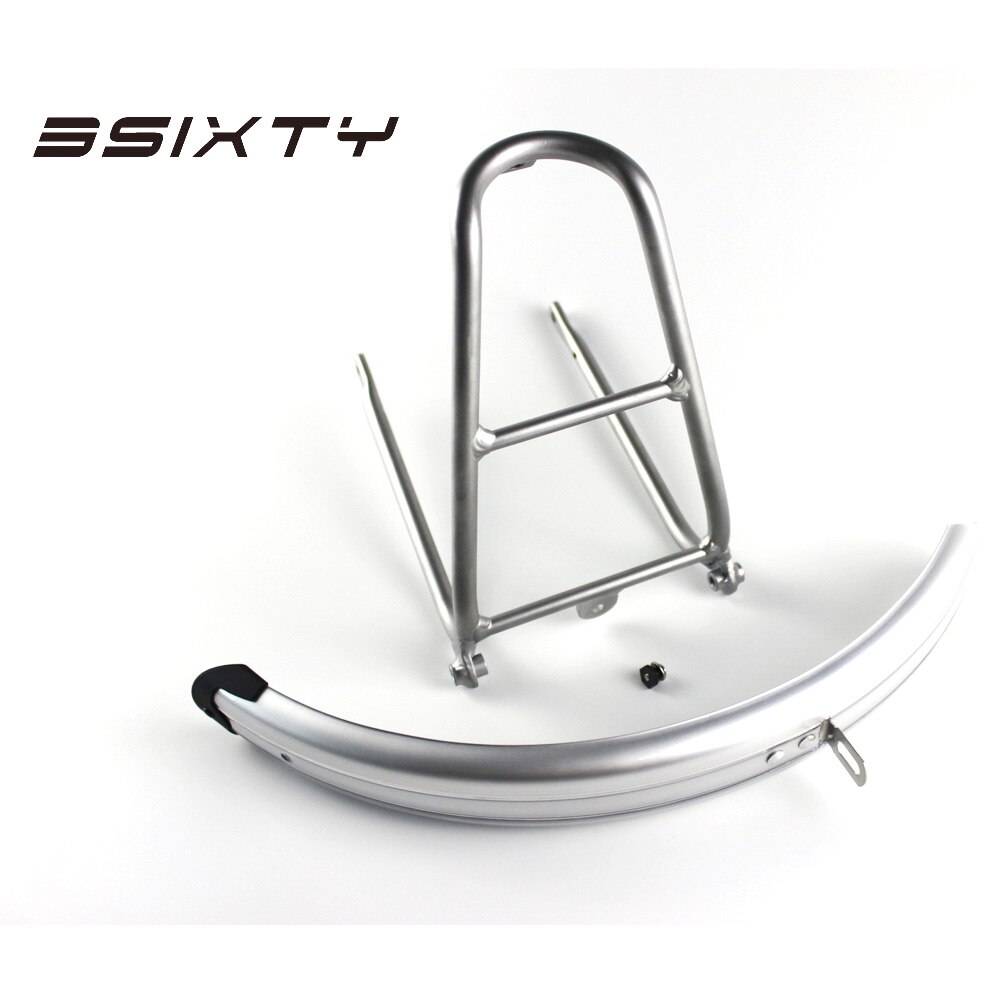 3SIXTY Bicycle Fender for Brompton Bike Front &amp; Rear Mudguard Fender Kit with Q Rack Black