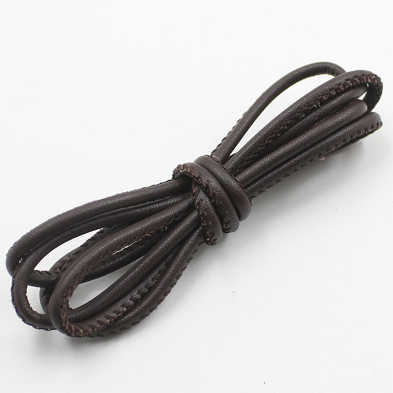 Meetee 5Meter 3 Mm Hoge Handmatig Geweven Ronde Lederen Touw Schapenvacht Cord Diy Armband Lederen Touw Accessoires CD021: Coffee