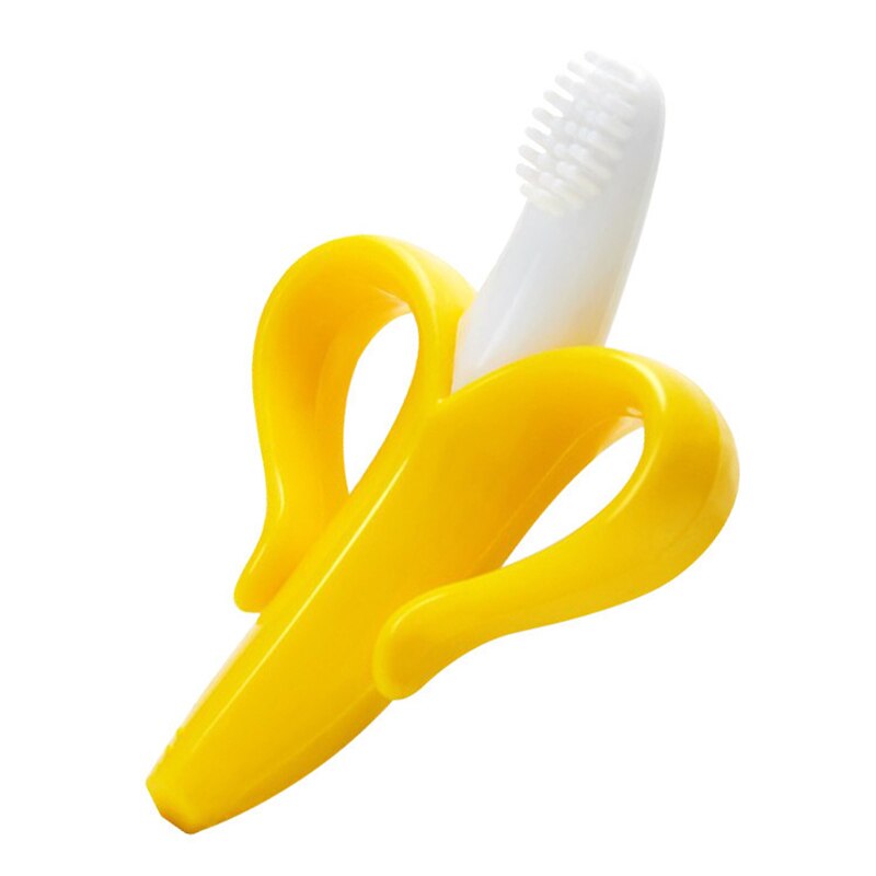 Anneau de dentition en Silicone sans BPA pour bébés, jouets, brosse à dents, soins dentaires, perles d'allaitement, pour enfants: yellow