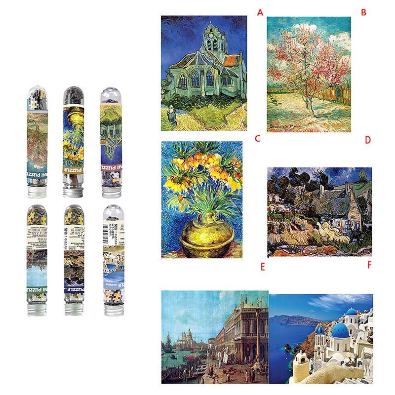 12 arten Puzzle Landschaft Öl Malerei Chinesische Malerei Jigsaw Mini Reagenzglas Paket Pädagogisches Spielzeug Für Erwachsene Und Kinder 150pcs