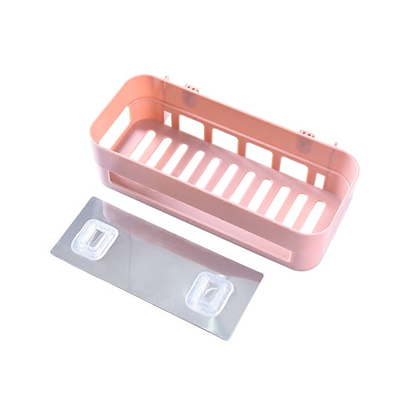 Prateleira adesiva para banheiro, rack de armazenamento adesivo decorativo 3 cores para banheiro e cozinha, chuveiro de canto, prateleira, rack de armazenamento