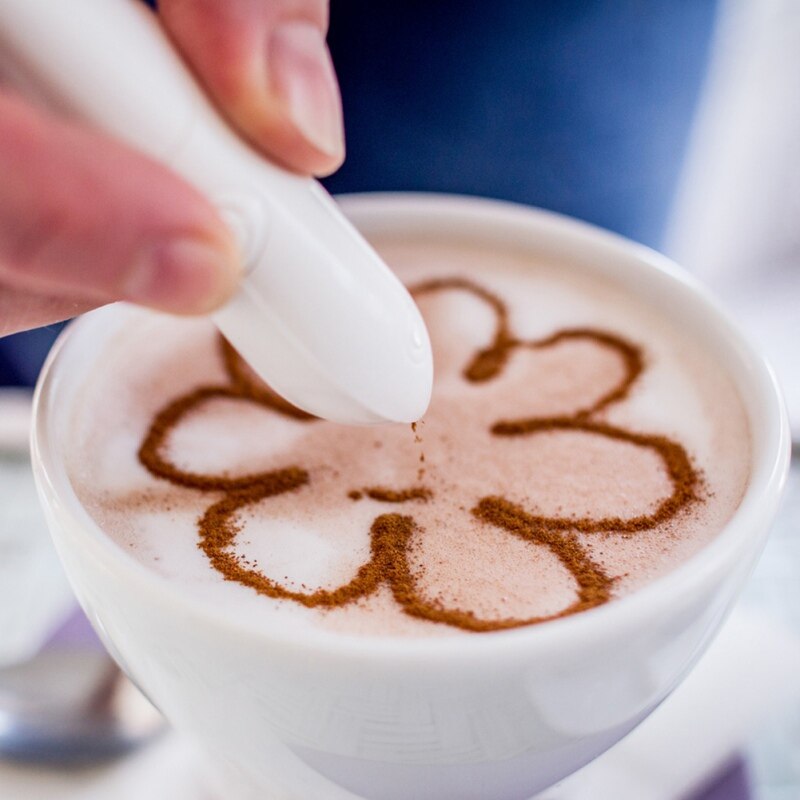 Lintu kahvila piirustus kynä barista työkalut cappuccino kahvila latte art kahvi peukalointi kahvi maalaus kukkia sisustus stensiili