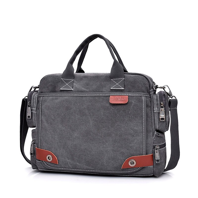 100% Katoen Canvas Handtassen Mannen Bakken Reizen Schoudertas Mannelijke Bolsa Crossbody Tassen Rits Reizen Vrije Tijd Handtas: Gray