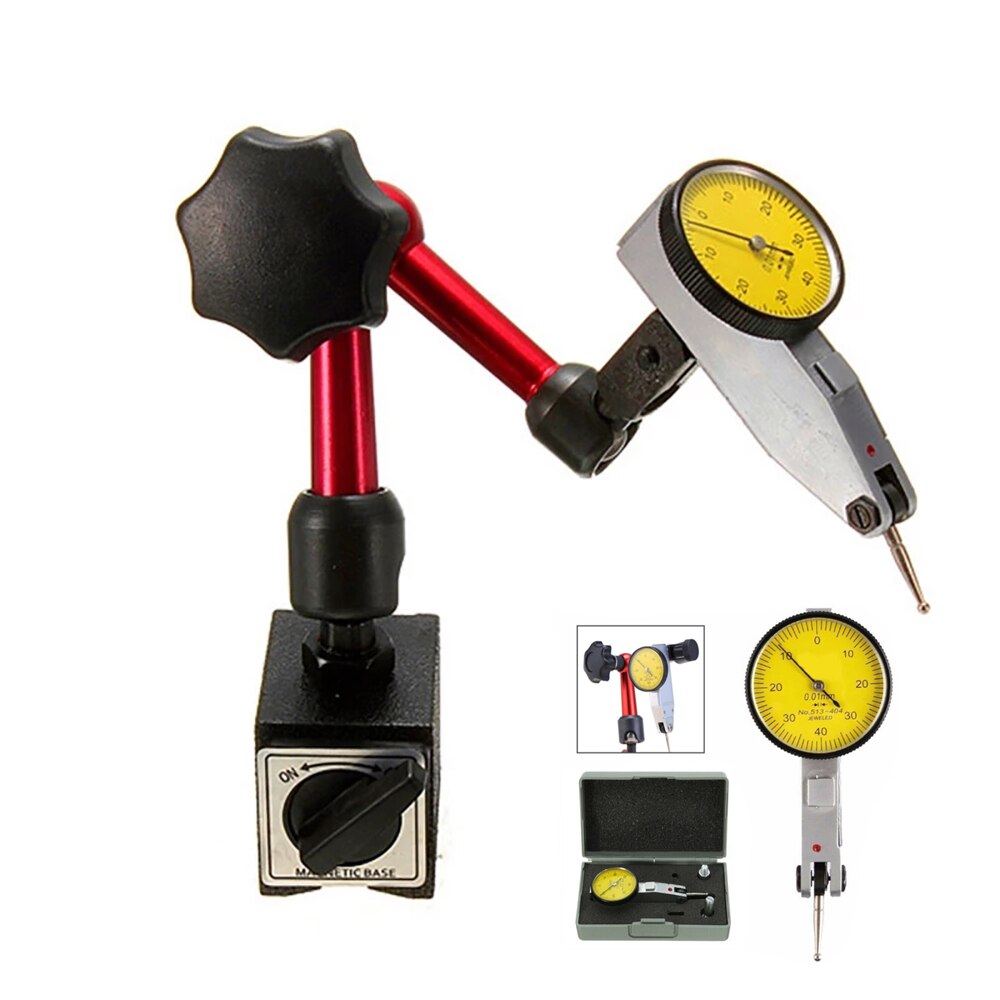 Mini Universele Flexibele Dial Test Indicator Magnetische Base Holder Stand Indicator Tool Magnetische Correctie Gauge Stand Tool Kit