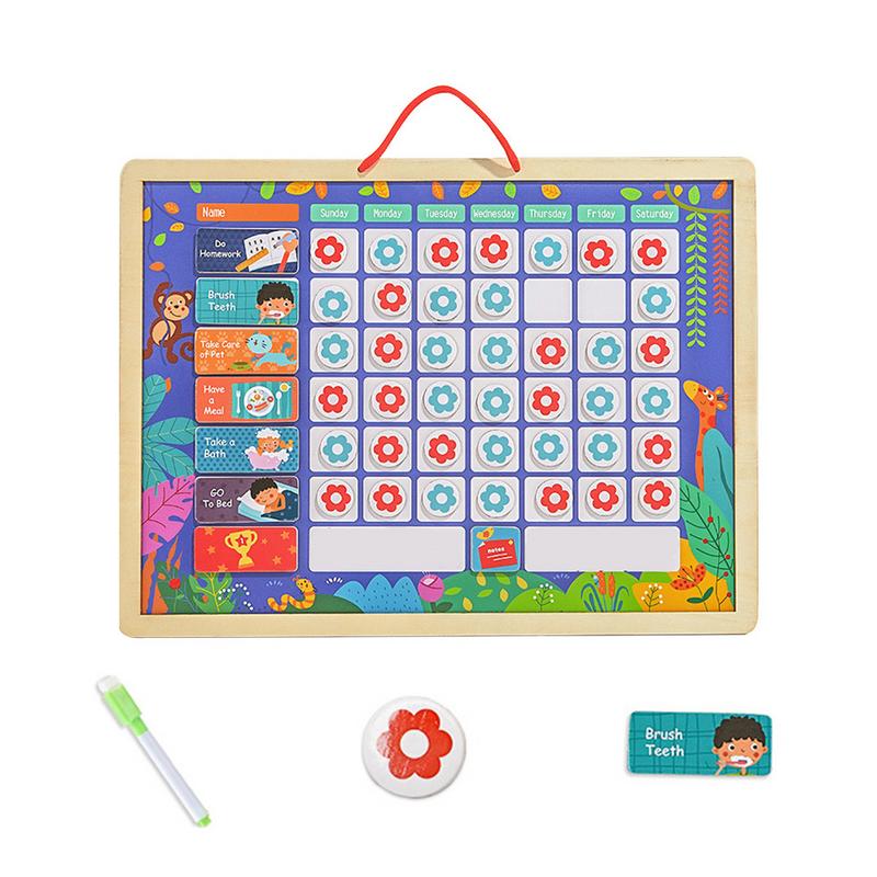 Neue Pädagogisches Magnetische Verantwortung Diagramm Playboard für Kinder Baby Holz Verhalten Rekord Bord Spielzeug mit Magneten: A