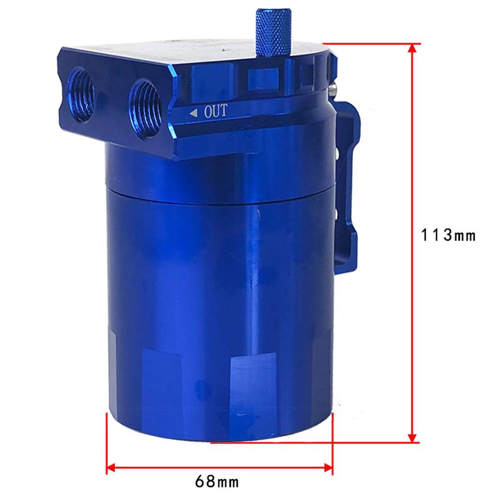 Car Universal Oil Catch Tank Fuel Tank 300ml with Parts Kit Baffled Reservoir Fuel Tank 300ml Auto Aluminum Catch Can Oil Tank