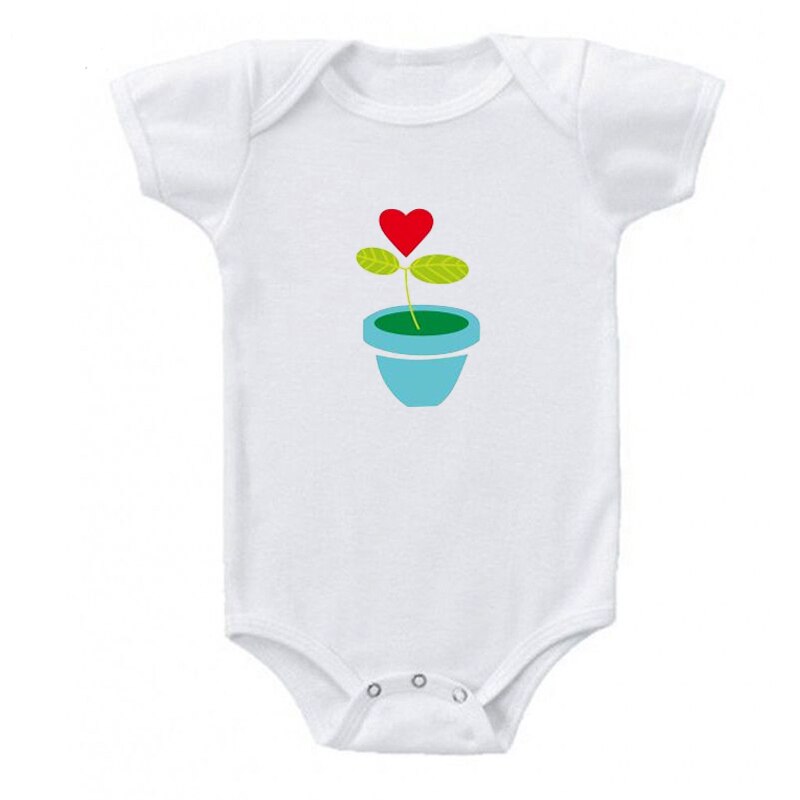 Plants Love Print Baby Onesie Cotton Newborn Baby Girl Boy Short Sleeve Romper Summer Baby Clothes 0-24M: Newborn