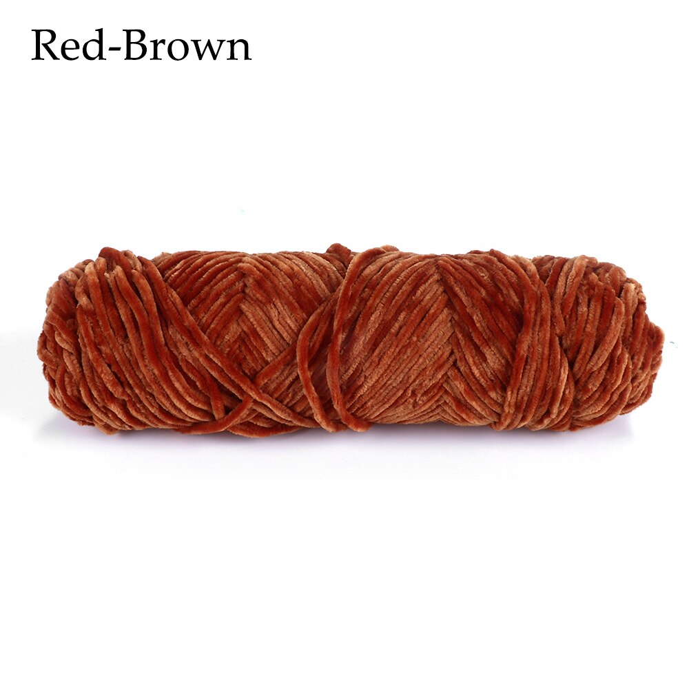100g Hand geweven Garen Fluwelen Garen Getexturiseerde Polyester Gemengd Katoen Suggereren DIY trui sjaal lijn 4 MM- 5 MM Breien Garen Hand: red-brown