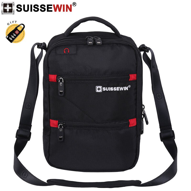 Swiss Shoulder Bag Men Mini Handbag Black Crossbody For Ipad Casual Oxford Messenger Satchel Music Bag Women: Default Title