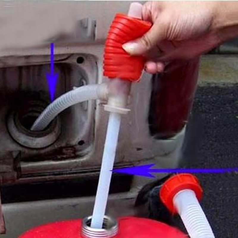 1pc bærbar bil manuel hånd sifonpumpe slange gasolie flydende sifon overførselspumpe