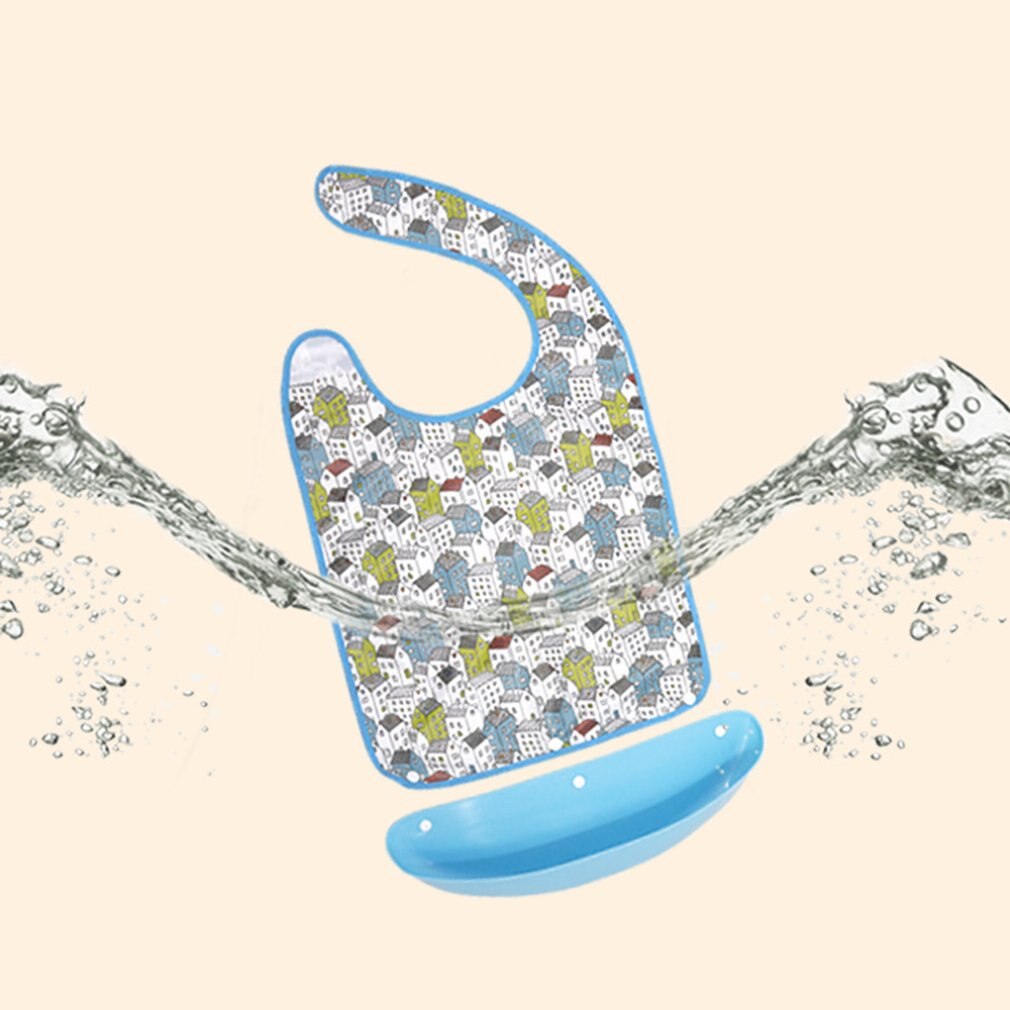 Baberos para ancianos, toallas de Saliva impermeables y a prueba de fugas, prácticos dorsales para adultos, bolsillos de comida